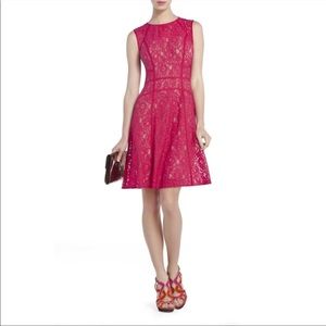 BCBG MaxAzria Hot Pink MIDI Lace Dress
